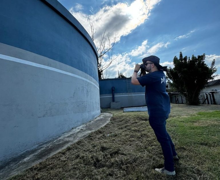 Casan faz perícia em reservatório que tem parte nova construída pela empresa que fez obra que rompeu na Capital