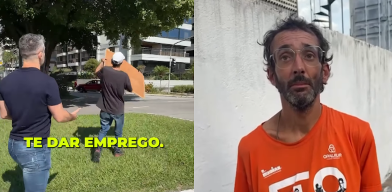 Morador de rua que recusou emprego de ex-deputado é flagrado usando drogas em Florianópolis