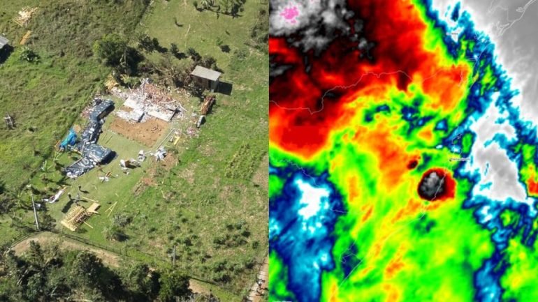 Defesa Civil confirma tornado que atingiu cidade de SC na última sexta-feira